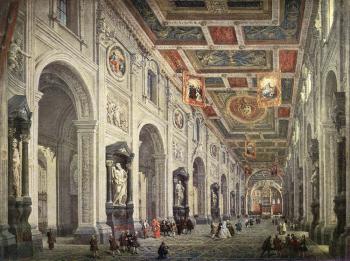 Giovanni Paolo Pannini : Interior Of The Santa Giovanni In Laterno In Rome